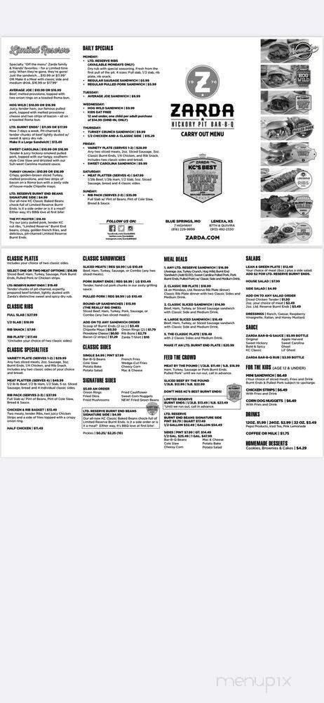 Menu page 1