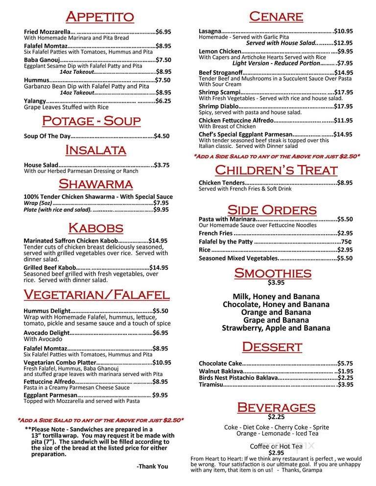 Menu page 2