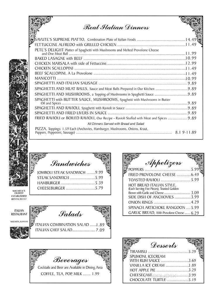 Menu page 1