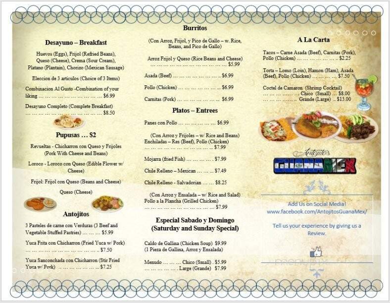 Menu page 1