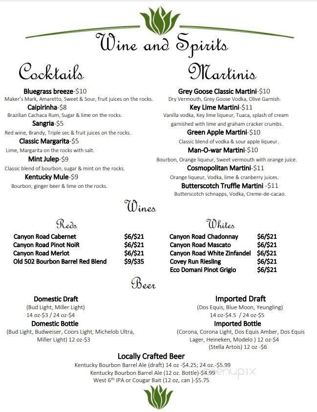 Menu page 1
