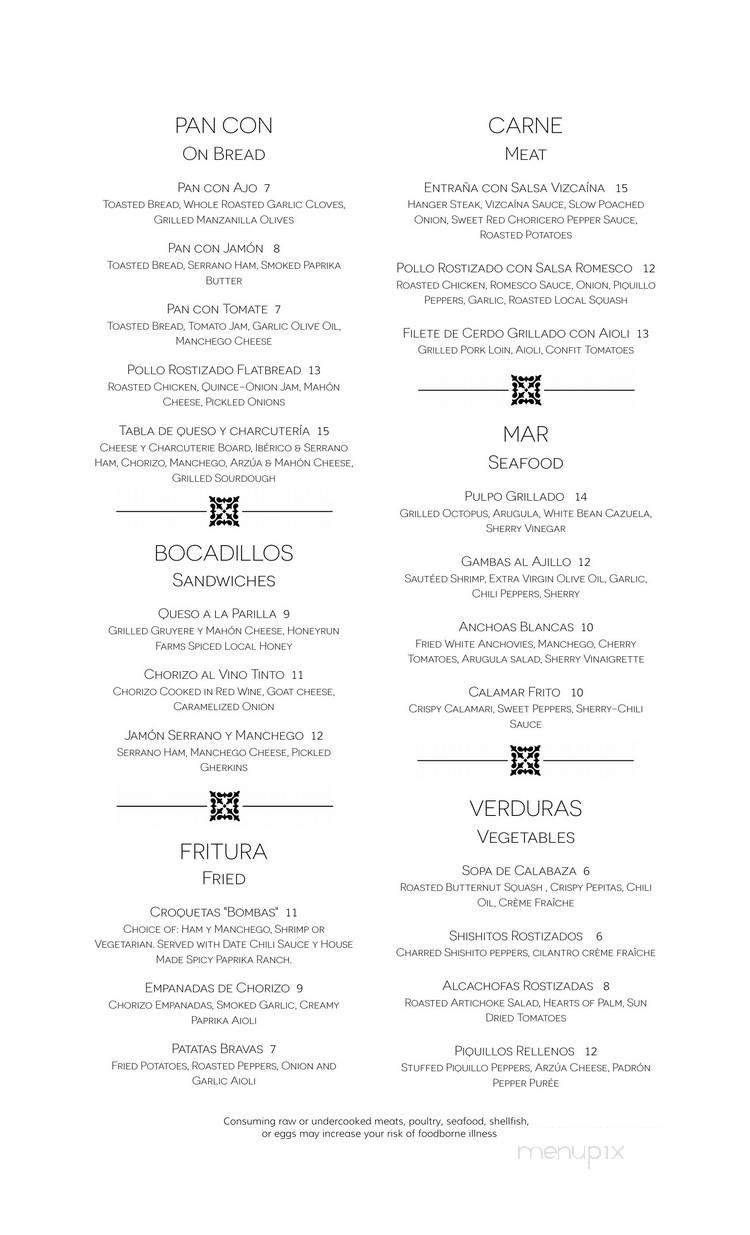 Menu page 1