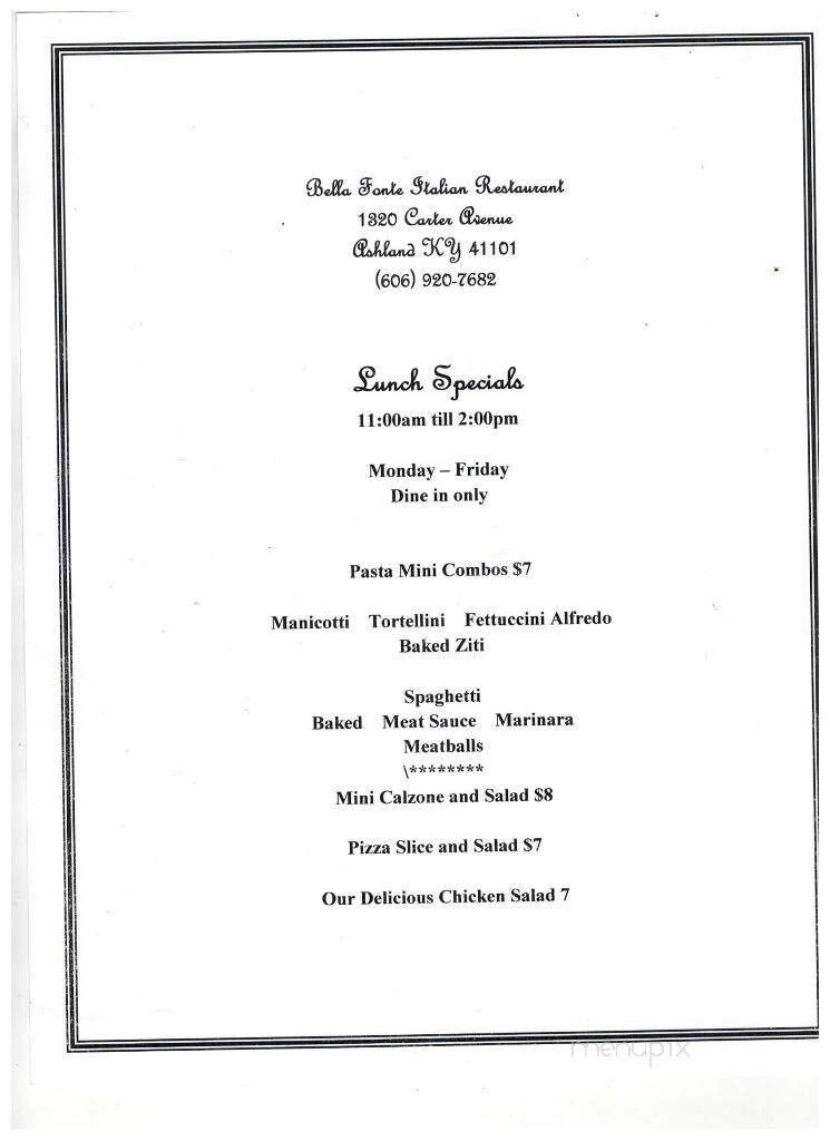 Menu page 1