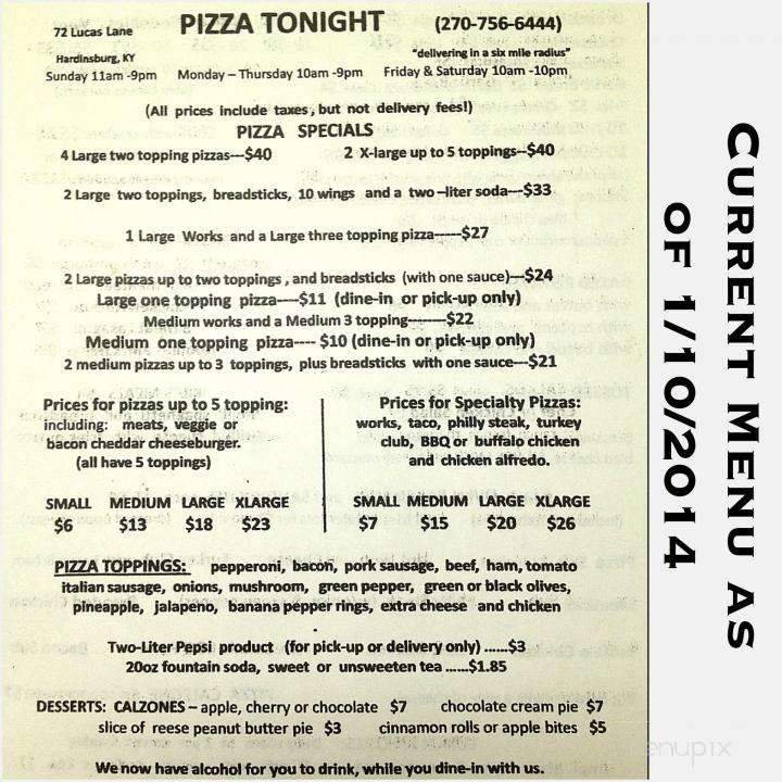 Menu page 1