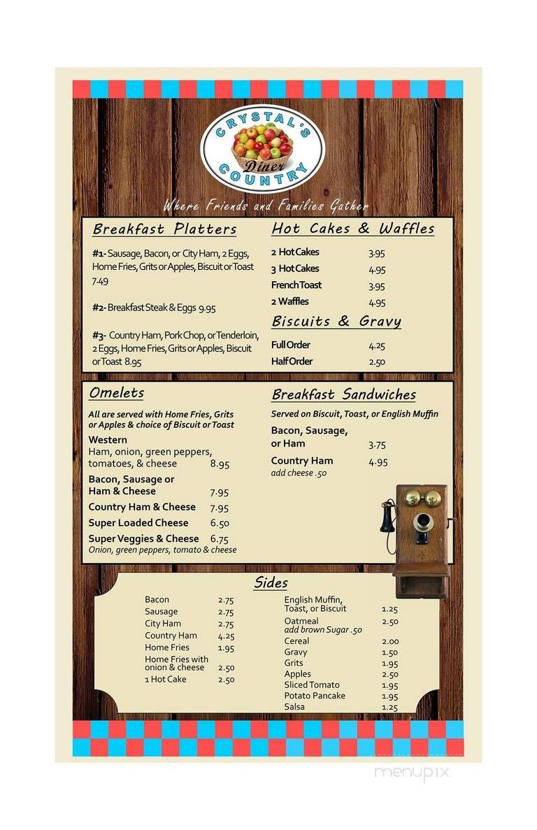 Menu page 1