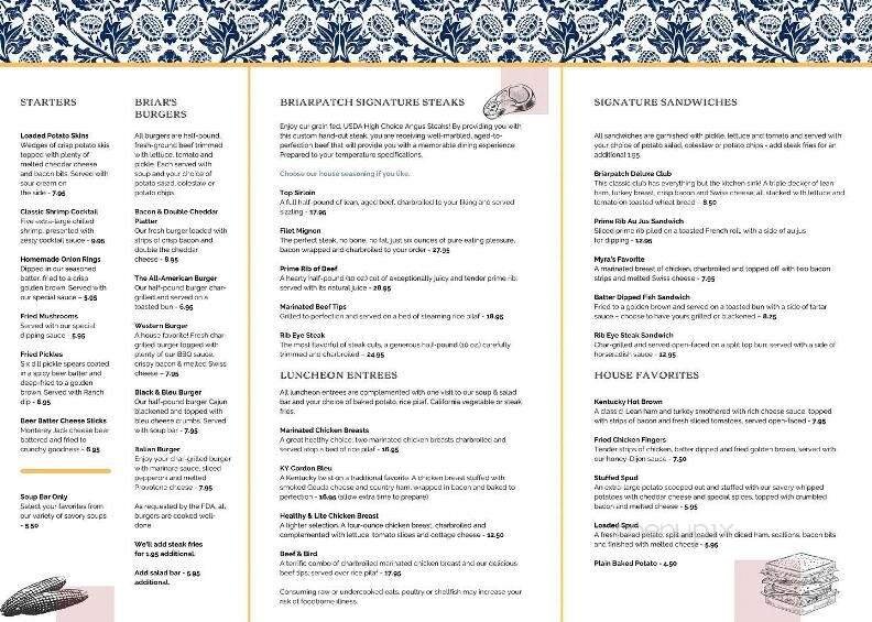 Menu page 1