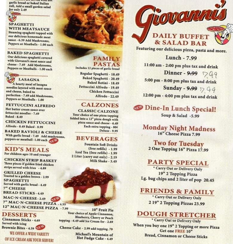 Menu page 1