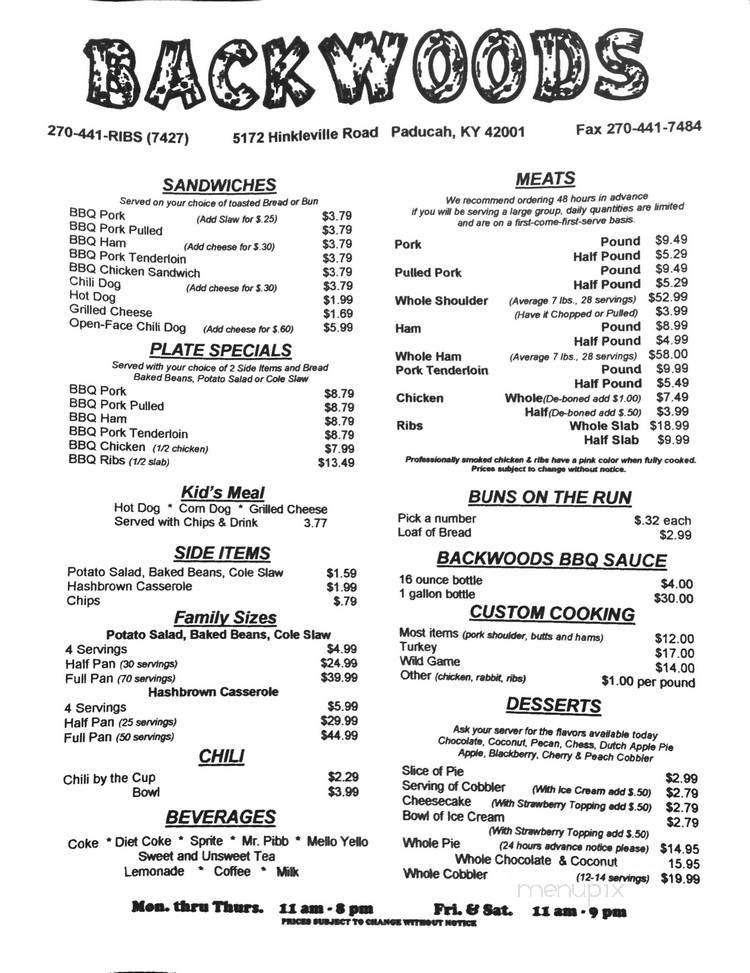 Menu page 1