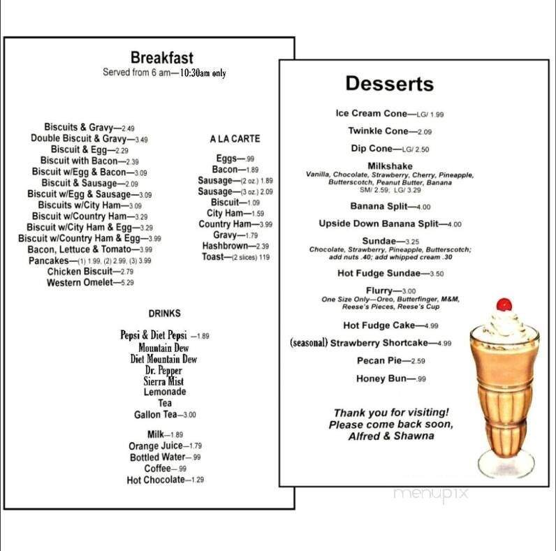 Menu page 1