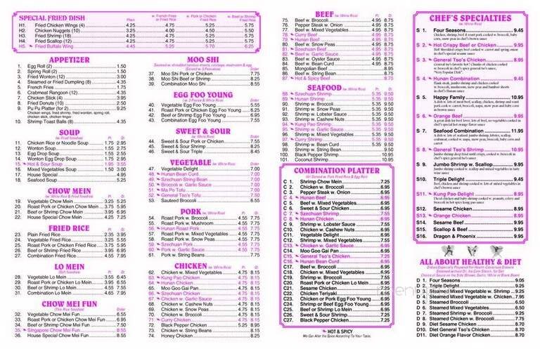 Menu page 1