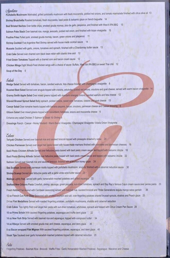 Menu page 1