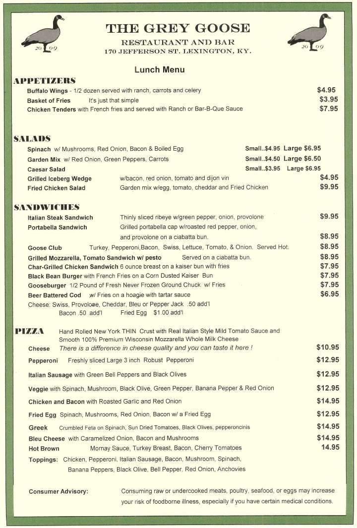 Menu page 1