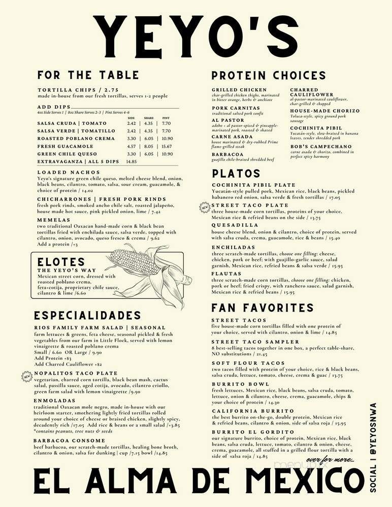 Menu page 1