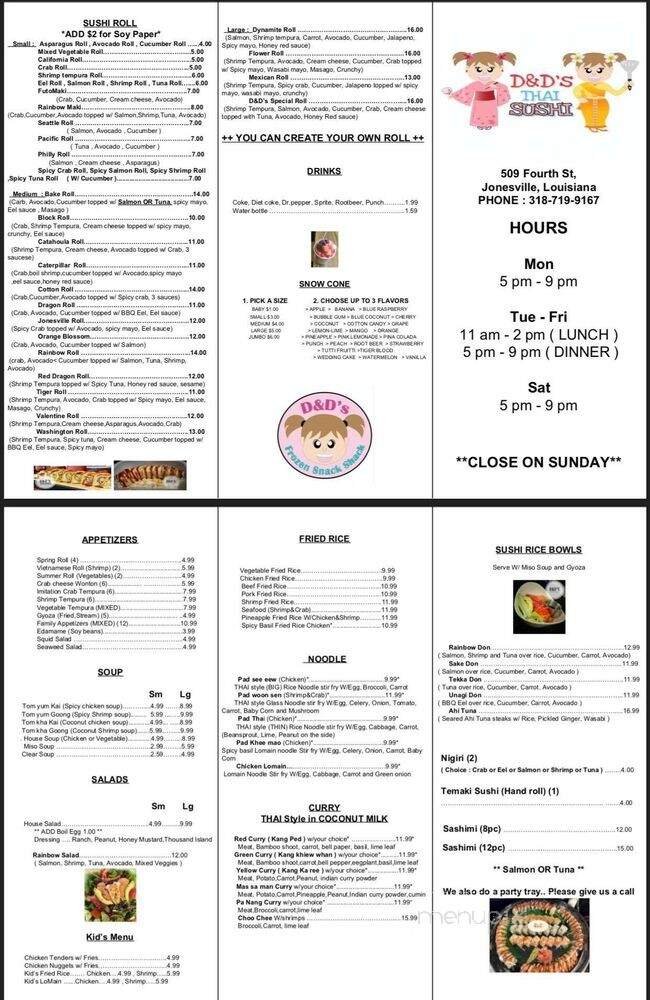 Menu page 1