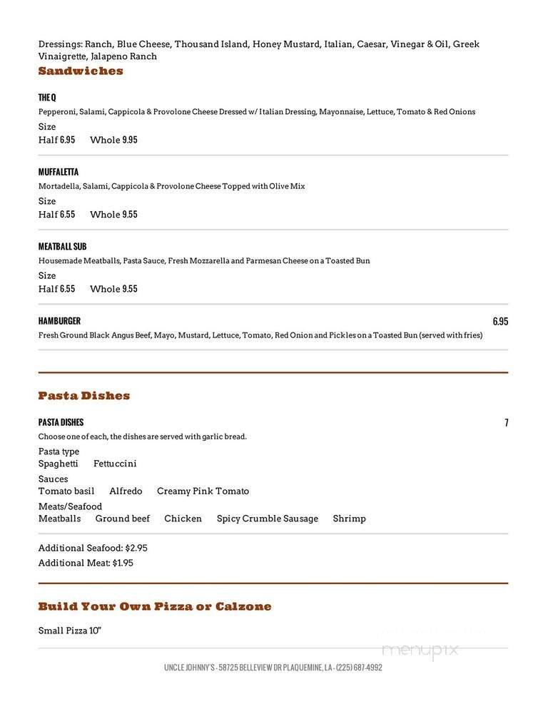 Menu page 1