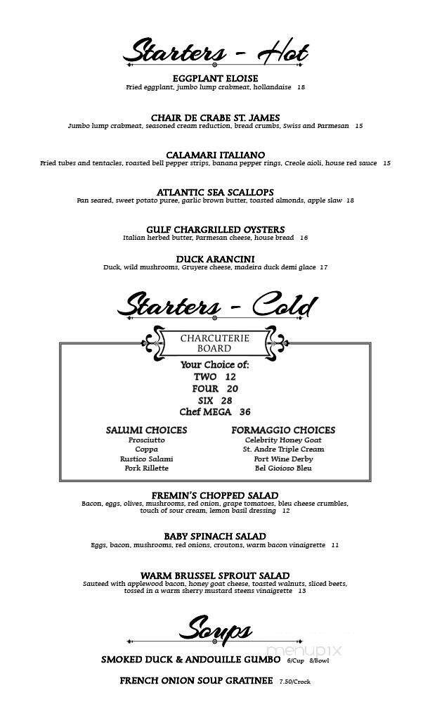 Menu page 1
