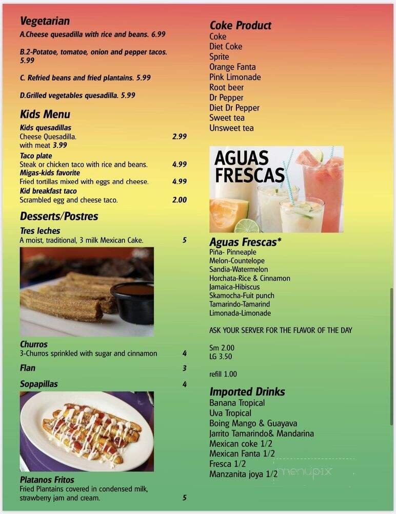 Menu page 1