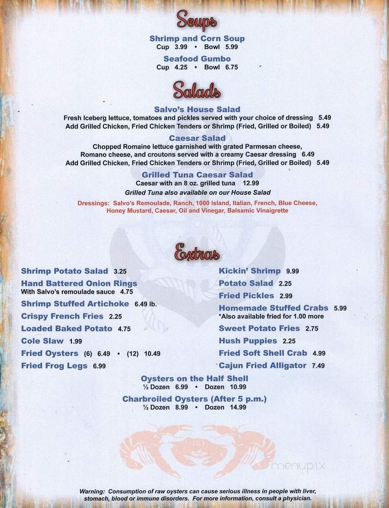 Menu page 1