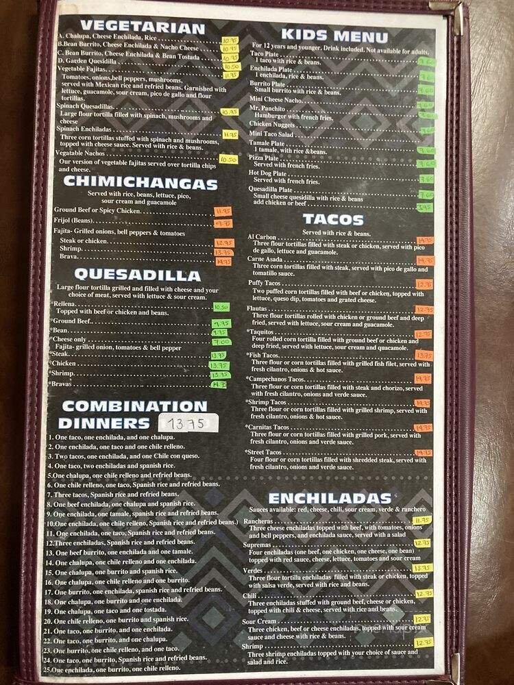 Menu page 2