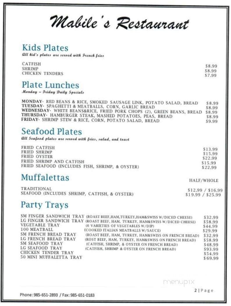 Menu page 2
