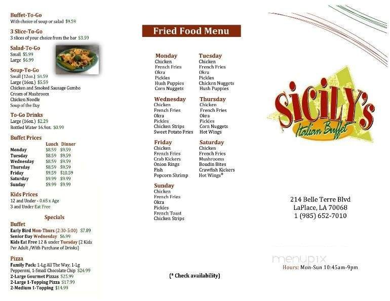 Menu page 1