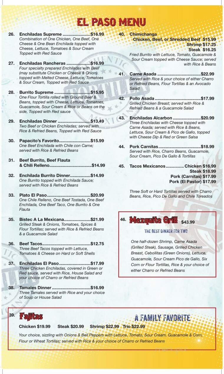 Menu page 1