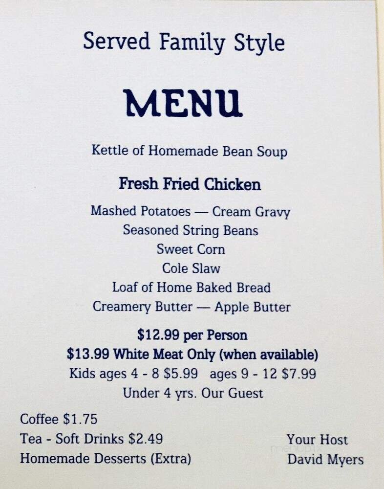Menu page 1