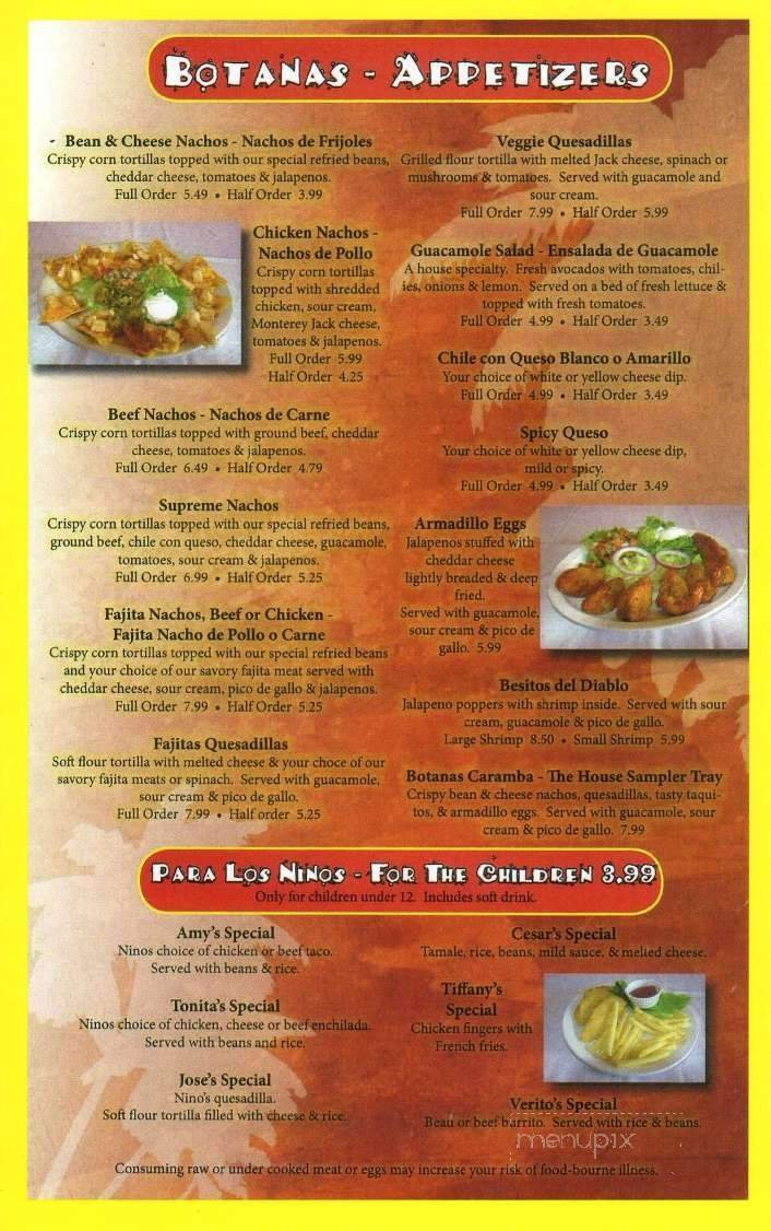 Menu page 1