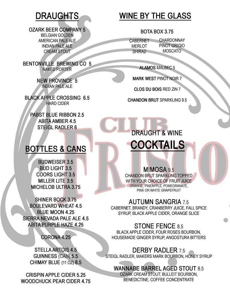 Menu page 1