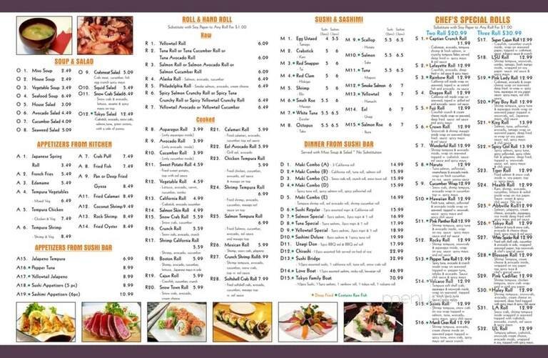 Menu page 1