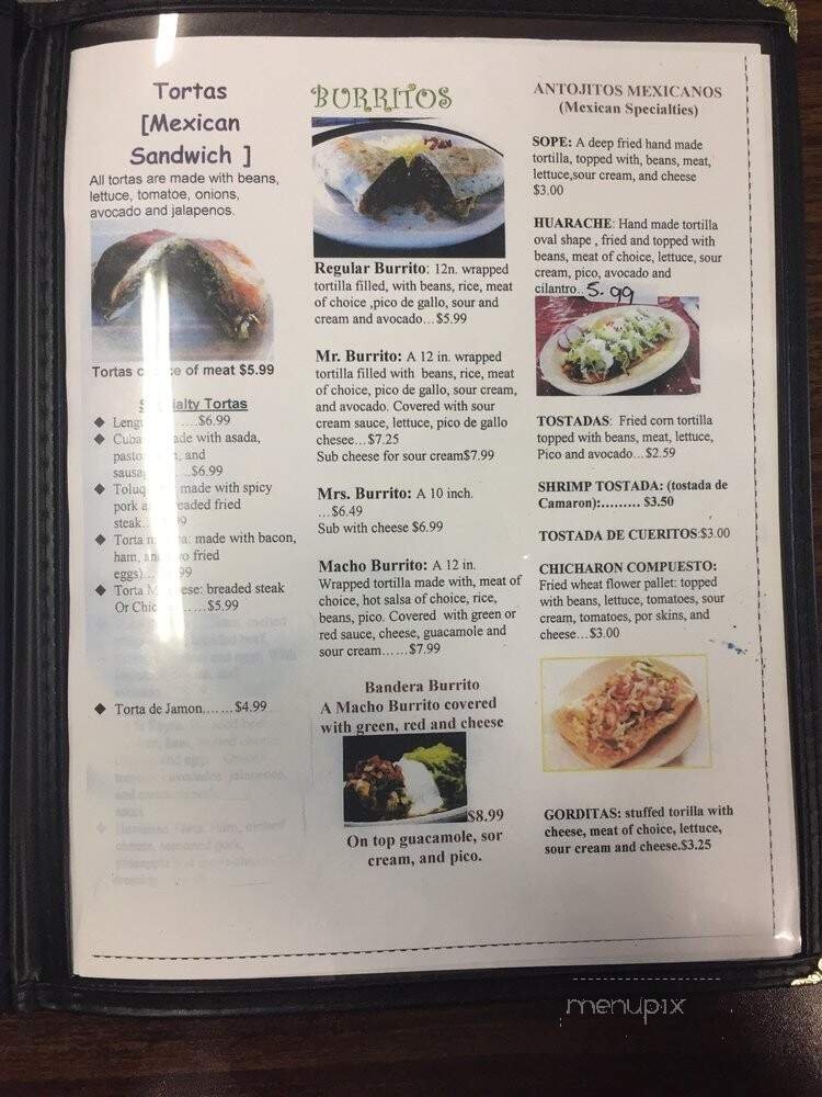 Menu page 1