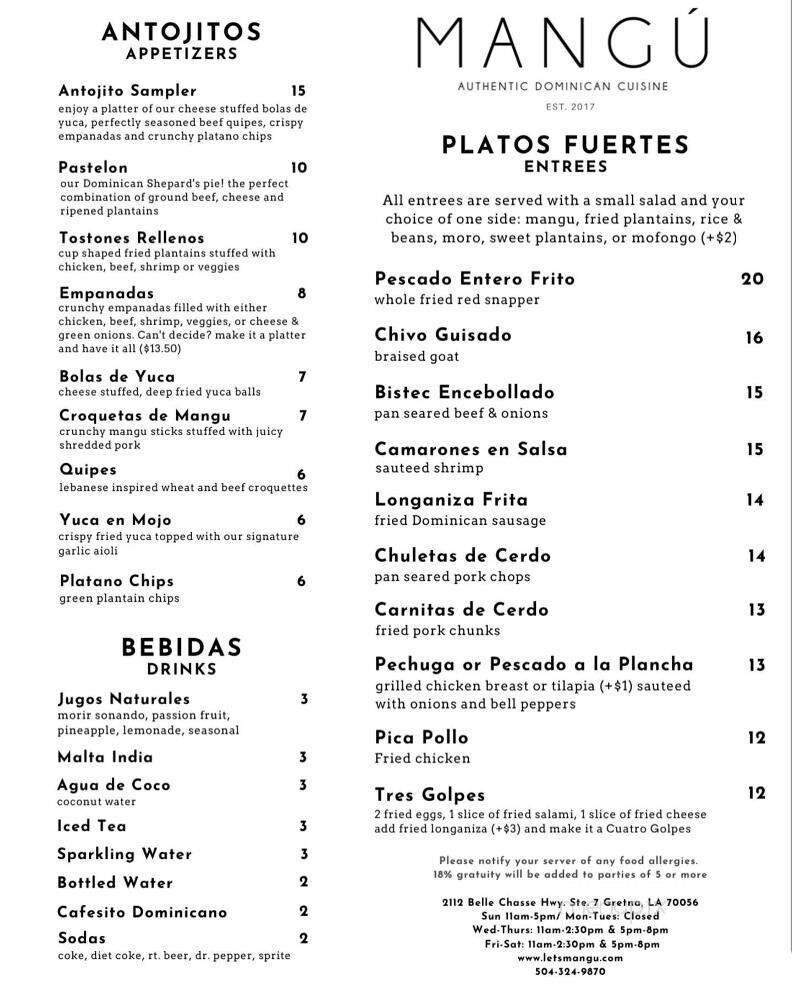 Menu page 1
