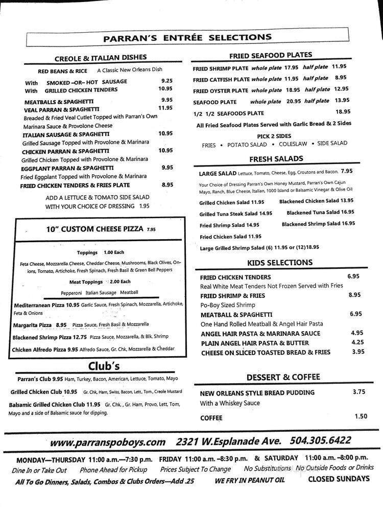 Menu page 1