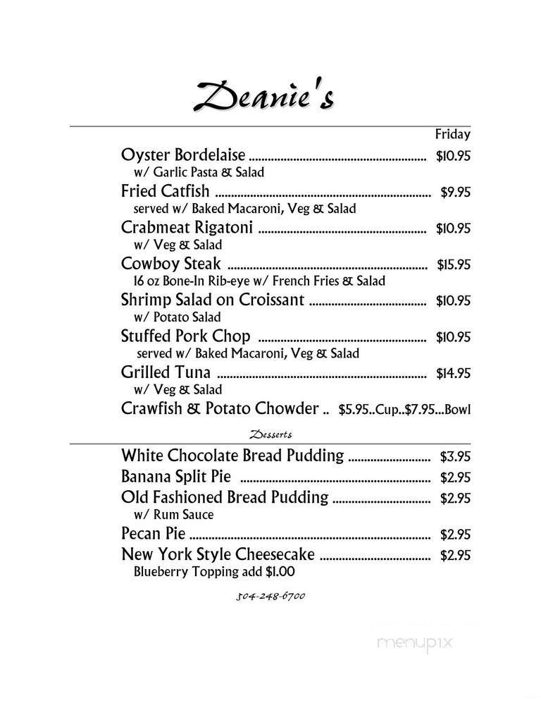 Menu page 1