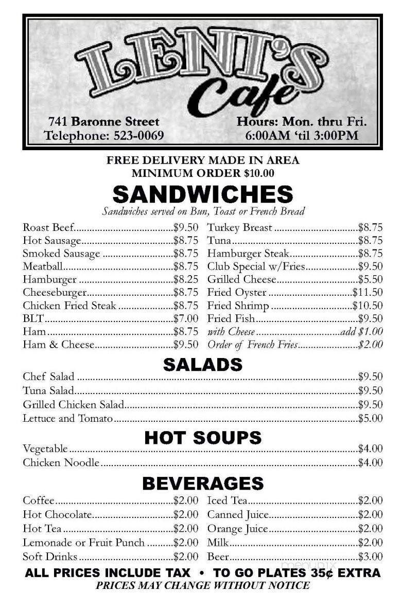 Menu page 1