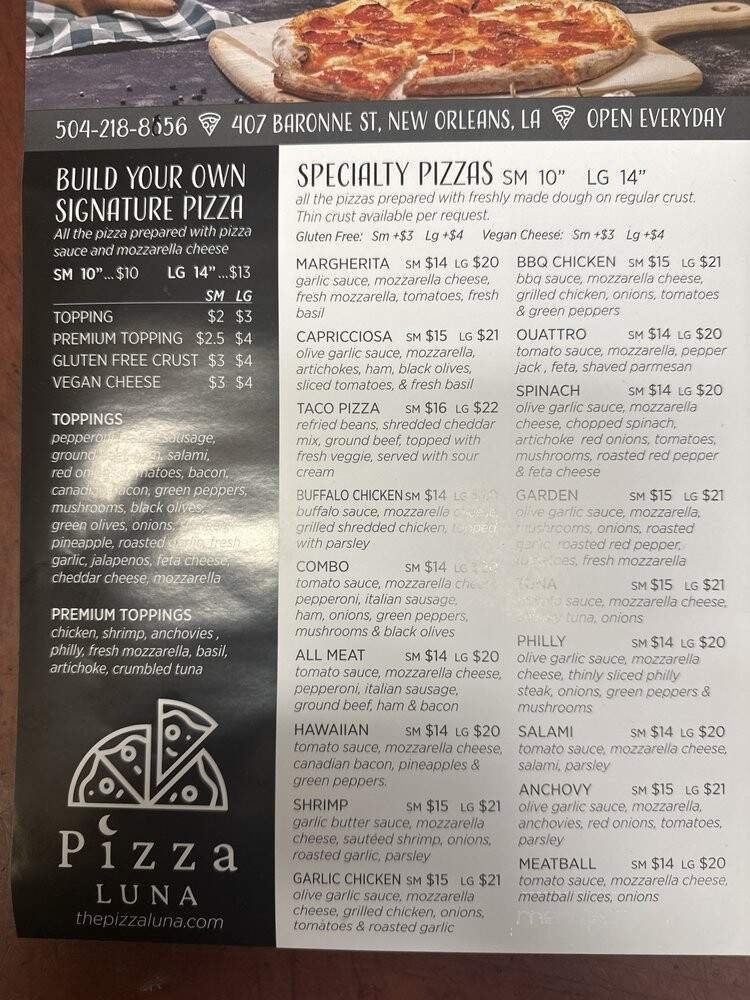 Menu page 1