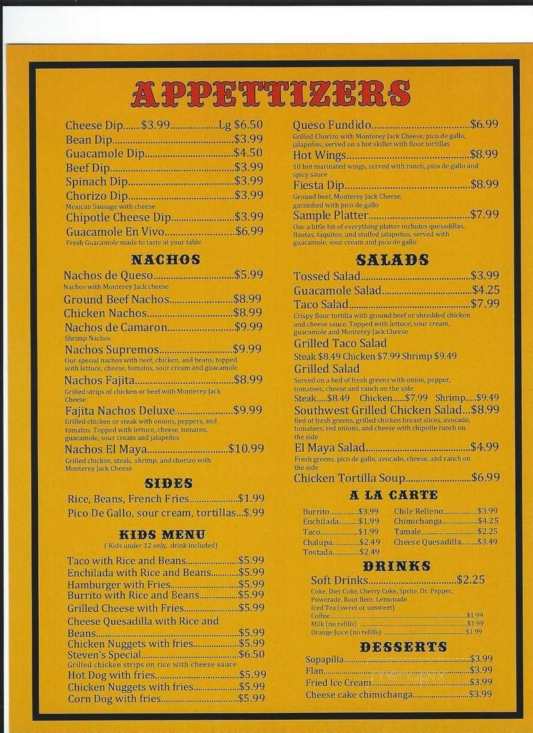 Menu page 2