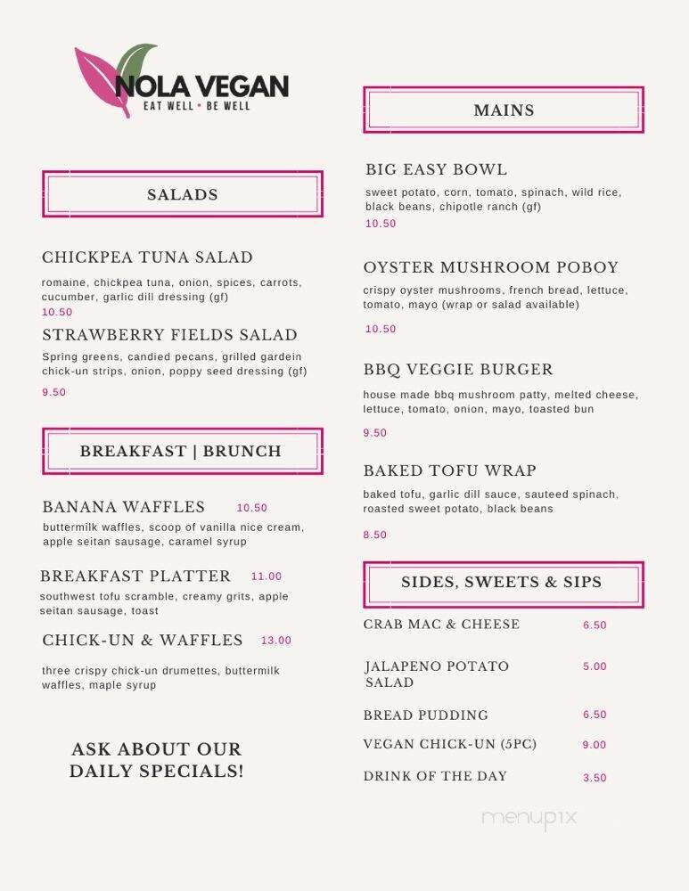 Menu page 1