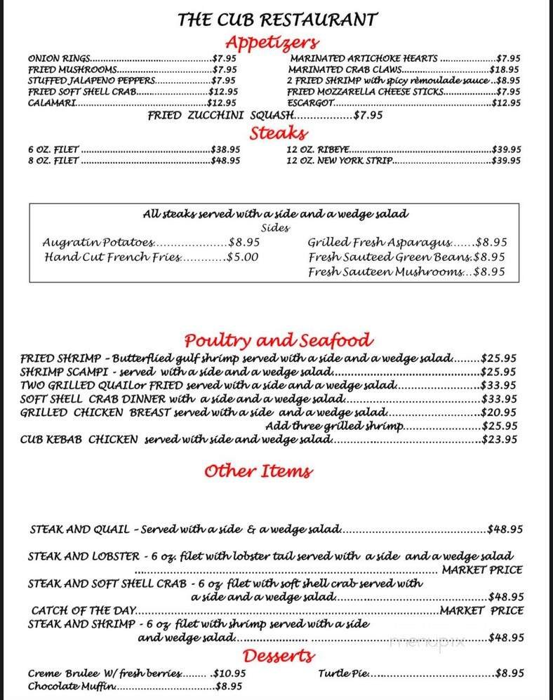 Menu page 1