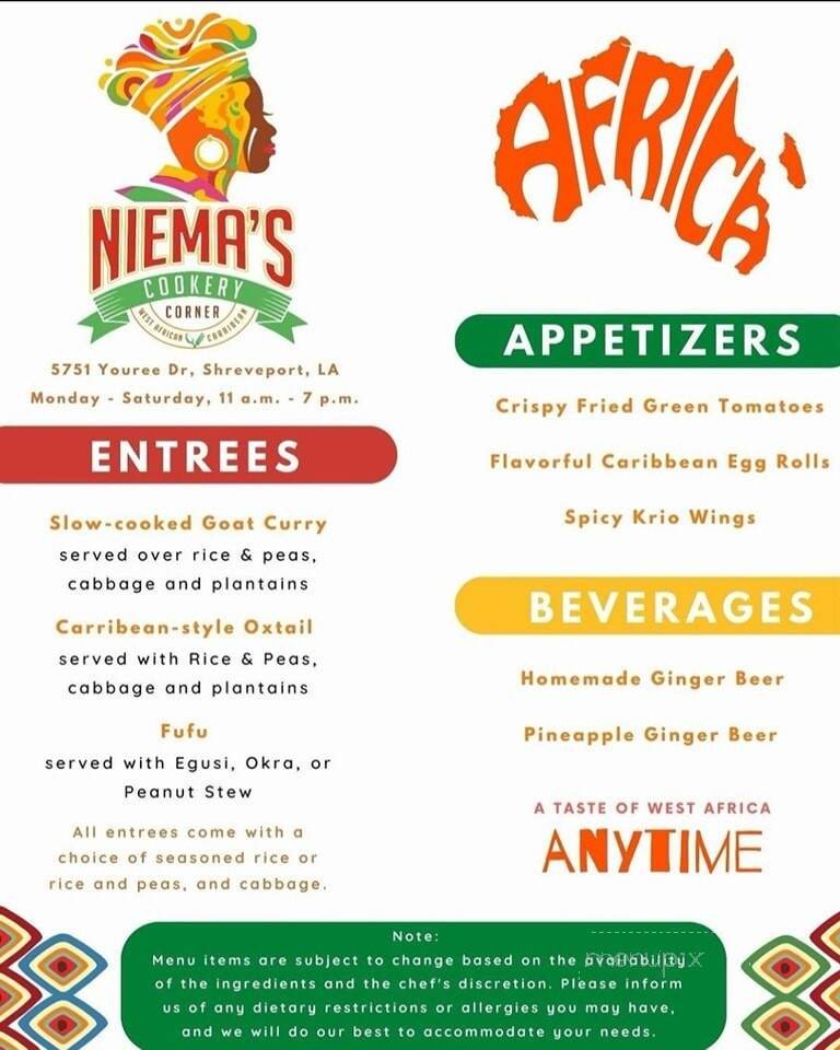 Menu page 1