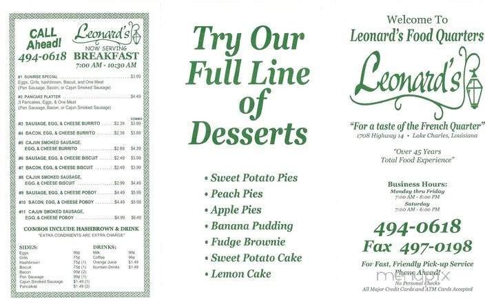 Menu page 1