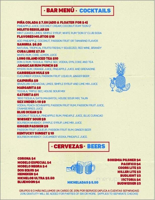 Menu page 1