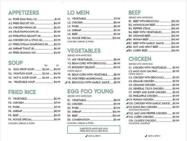 Menu page 1