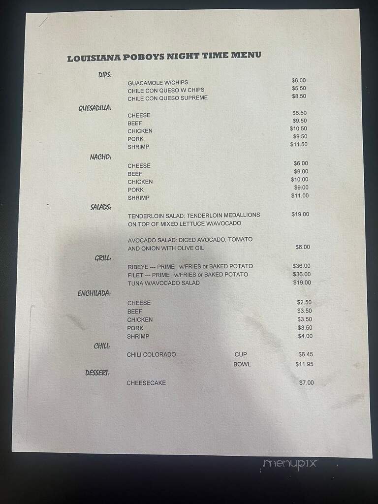 Menu page 1