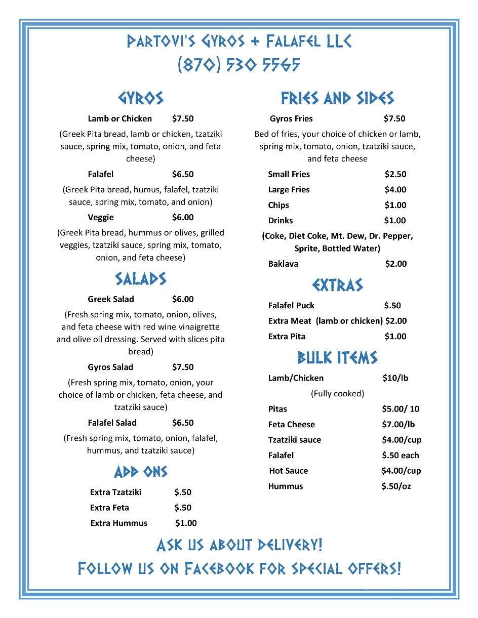 Menu page 1