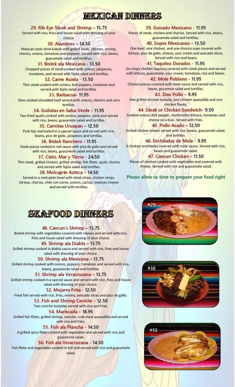 Menu page 2