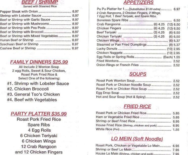 Menu page 2