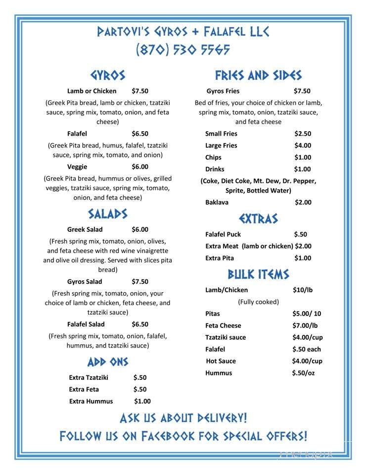 Menu page 1