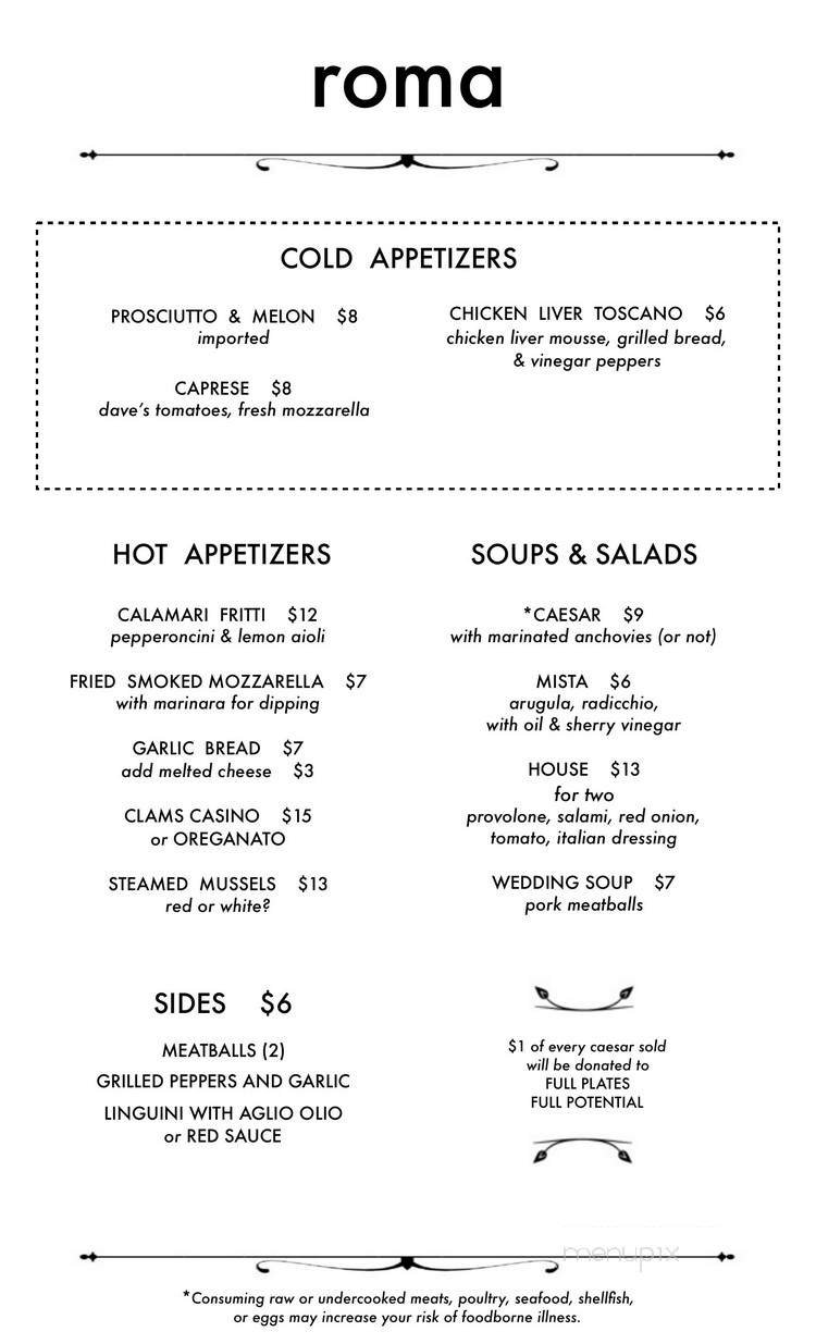 Menu page 1