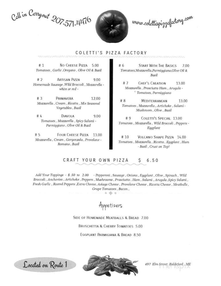 Menu page 1